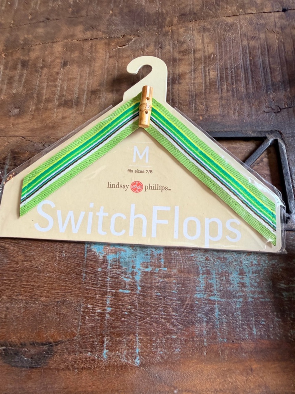 lindsay phillips Lime & Green Striped SwitchFlops Straps